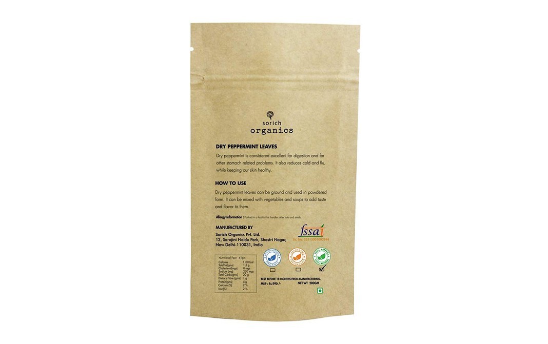 Sorich Organics Peppermint Leaves    Pack  200 grams
